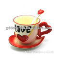 Alibaba ceramic lovely couple style cup set with spoon